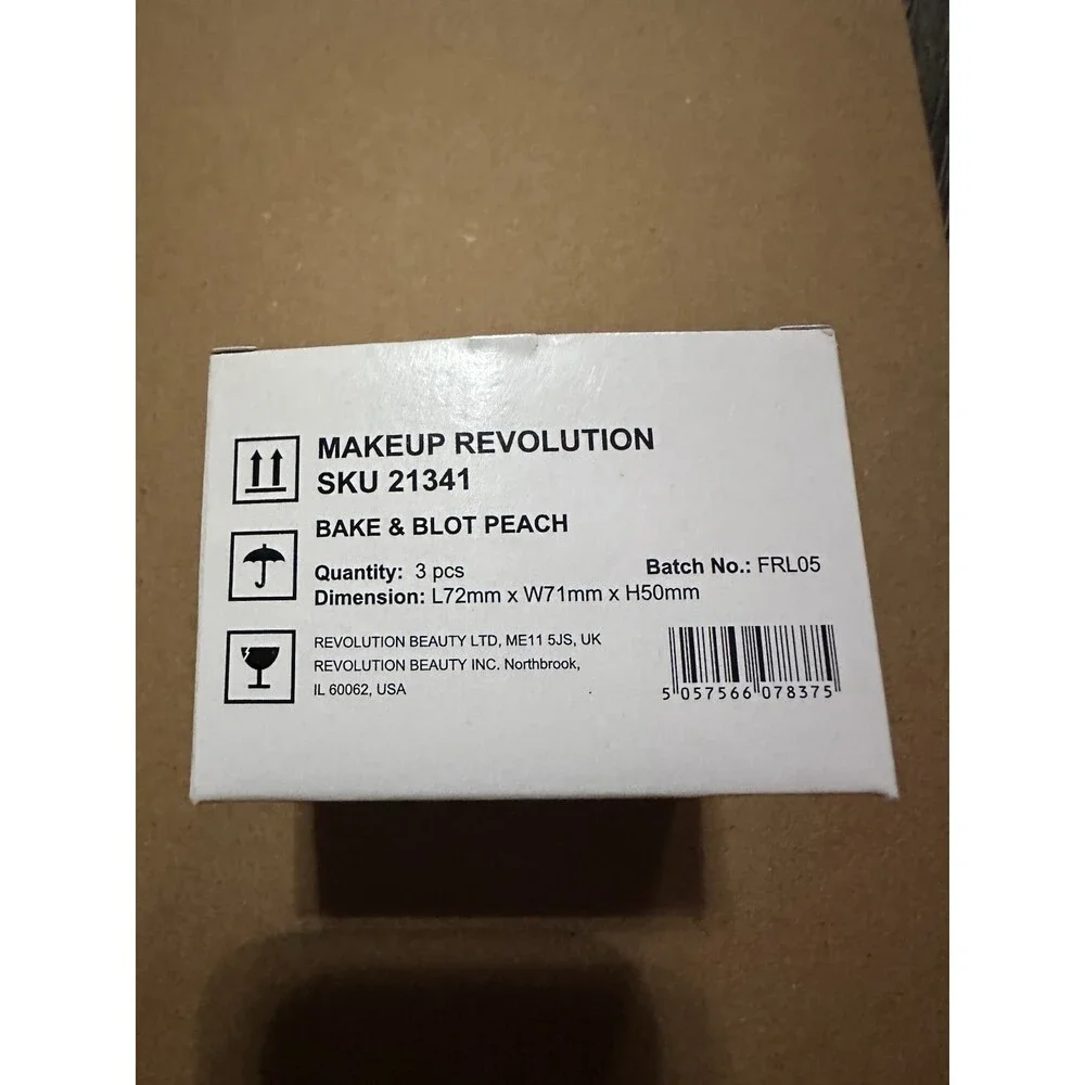 Makeup Revolution Bake & Blot Peach Setting Powder 3Pc Lot New
